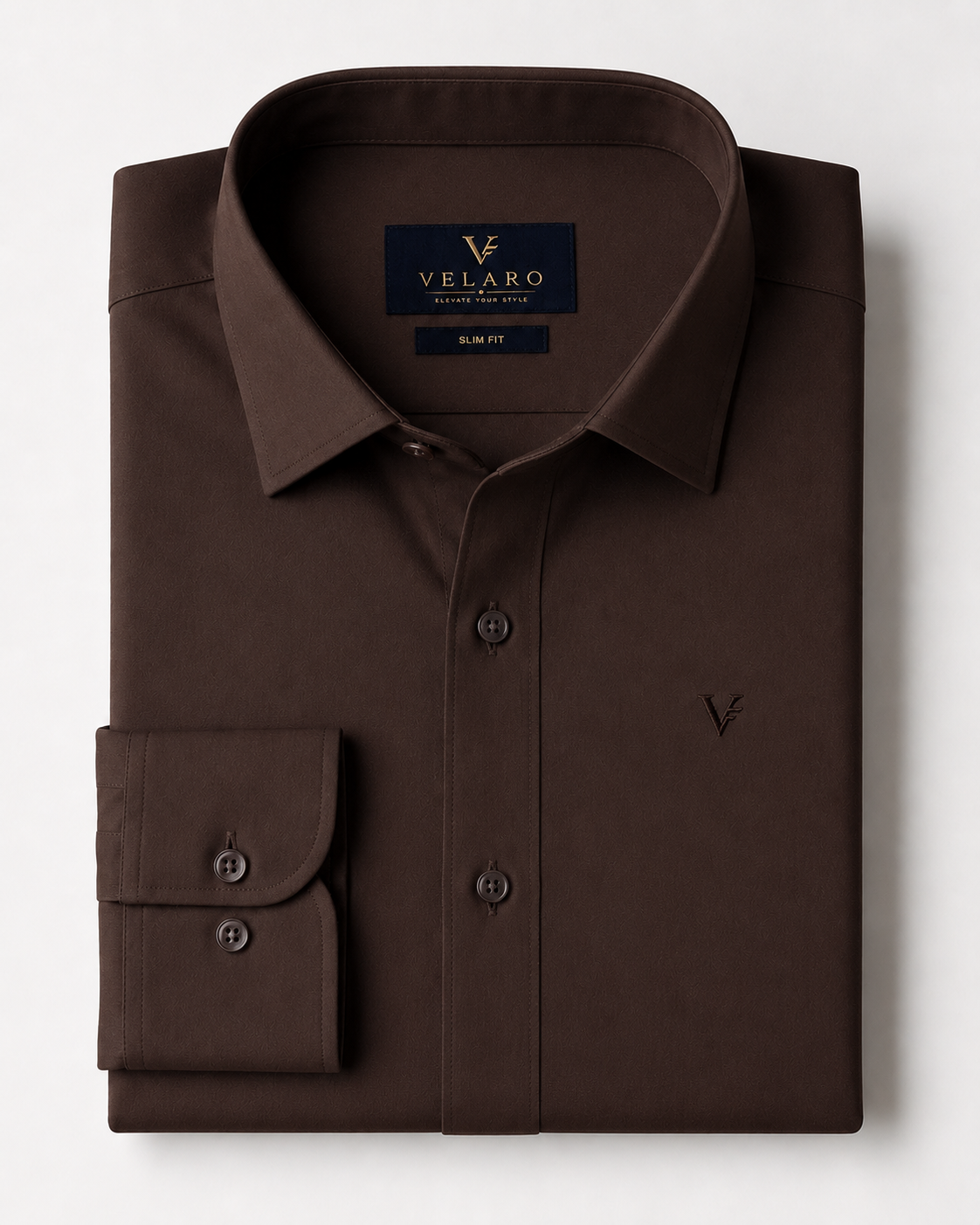 Dark Brown Unwrinkle Solid Shirt