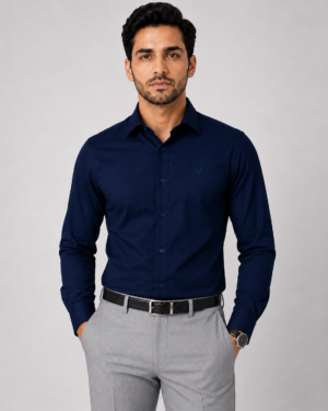 Navy Blue Formal shirt Velaro