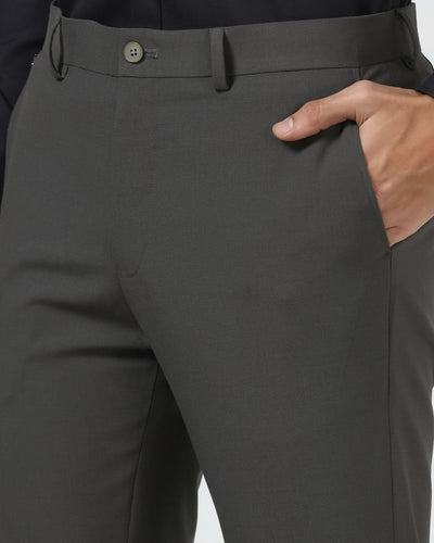 TechPro Slim Fit Formal Olive green Trouser - Velaro - Image 2